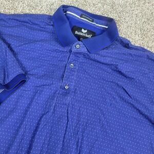 Butter Cloth Icy Cotton Mens XL Blue Performance Stretch Polo Short Sleeve